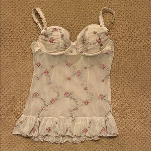 Floral Embroidered lingerie Top